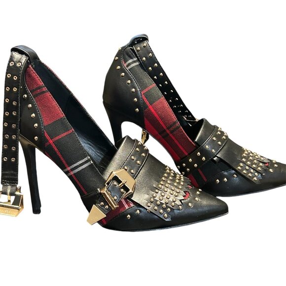 HAND MADE BEAUTIFUL ELEGANT WOMEN  SHOES COLOR RED AND BLACK  SIZE 9 - Picture 4 of 7